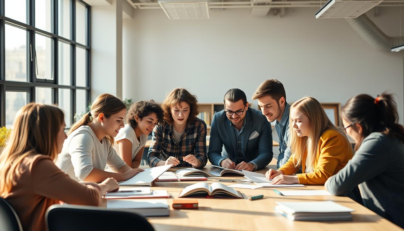 Students working in research laboratory